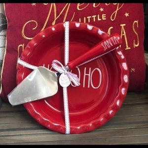 Rae Dunn ho ho ho pie and Santa slice new